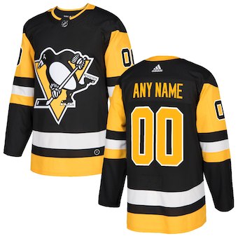 NHL Men adidas Pittsburgh Penguins Black Authentic  Customized Jersey